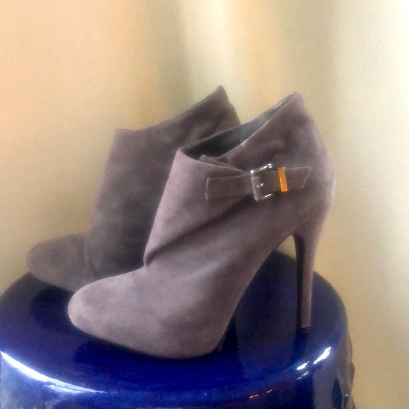 Leather boots heels stiletto almond toe platform dress bootie Victoria secret - Picture 3 of 14